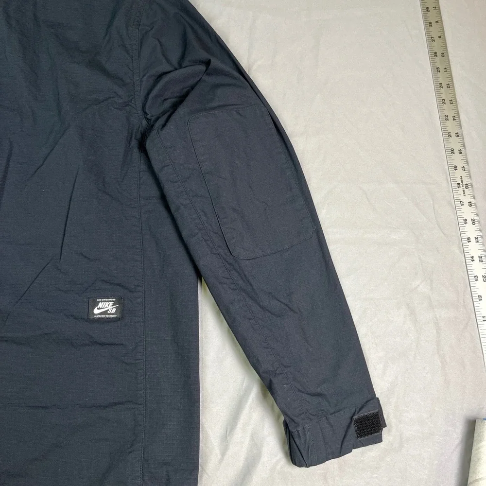 Nike SB Flex Coaches Chore Jacket Black Ripstop Utility Skate Coat Mens Large L - Picture 9 of 16